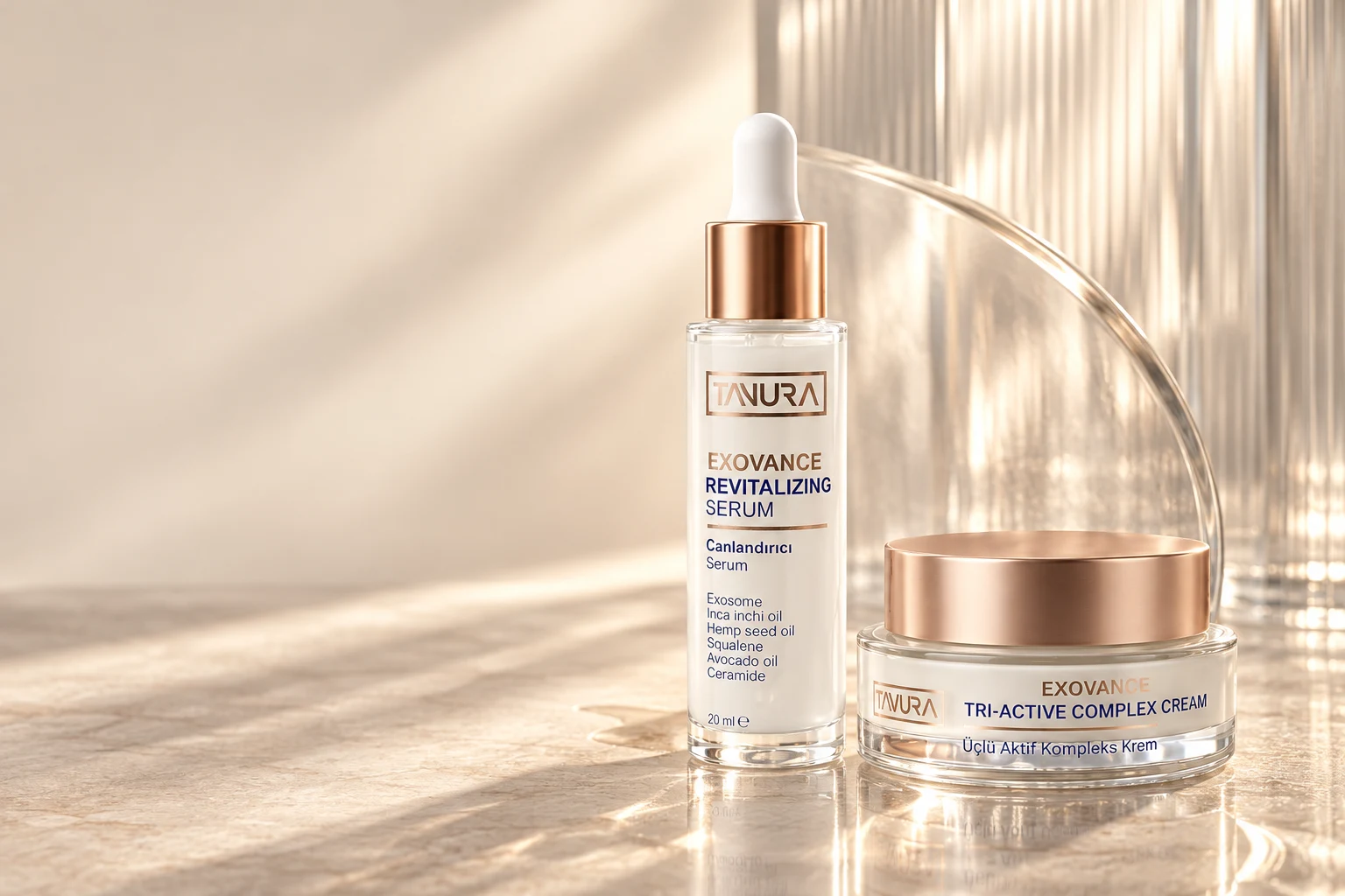 Exovance Revitalizing Serum · Tri-Active Complex Cream